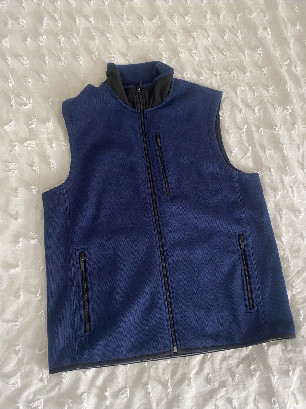 Vinyard Vines Navy Mountain Sweater Fleece Zip-Front Vest